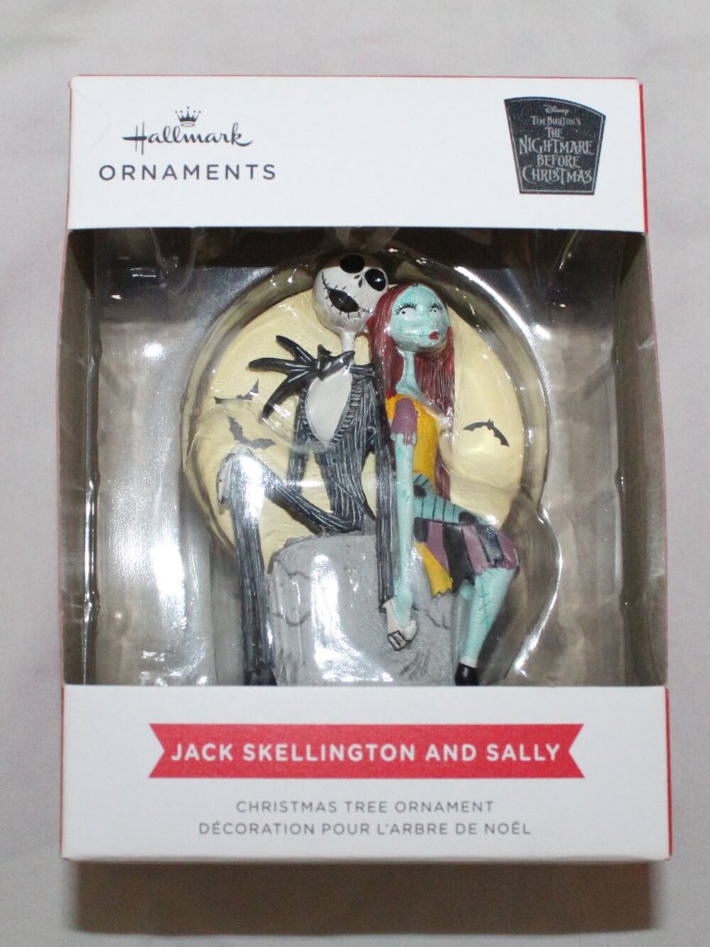 NWT Hallmark The Nightmare Before Christmas Jack & Sally on Tombstone Ornament